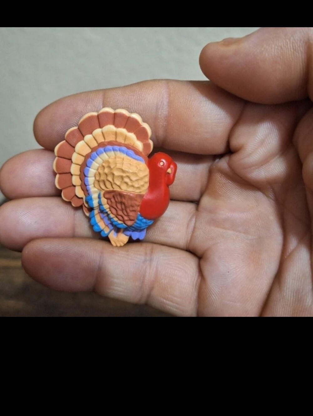 Colorful Vintage 80s Thanksgiving Turkey Pin/Brooch